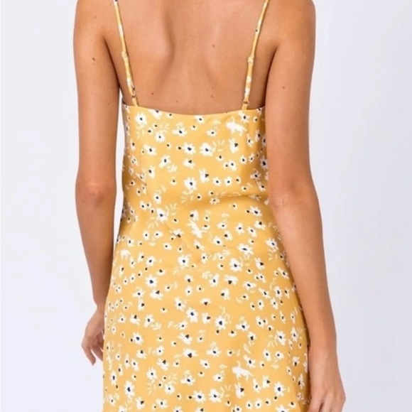 NWOT Princess Polly Dawson Slip Mini Dress Floral Daisies Yellow Size 2 - Picture 2 of 5